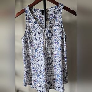 Maurices Blue and White Patterned Blouse